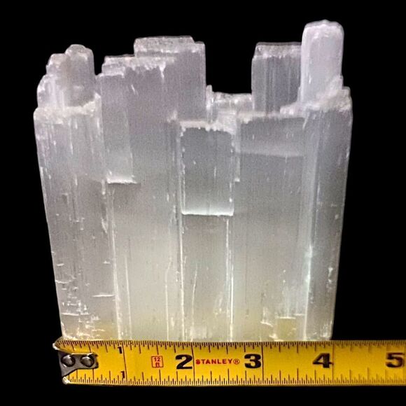 Large Selenite Candle Holder Tealight Votive Mineral Crystal Witchy Bohemian - Picture 4 of 16